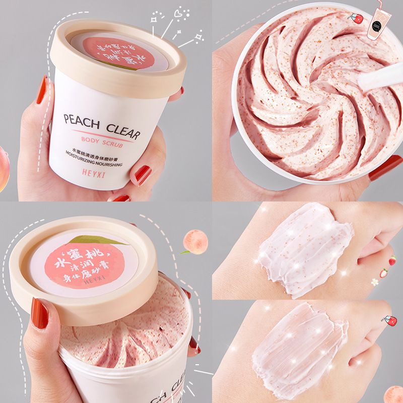 HEYXI Peach Scrub ice cream / Peeling / Body Scrub / Lulur badan / Mencerahkan Kulit