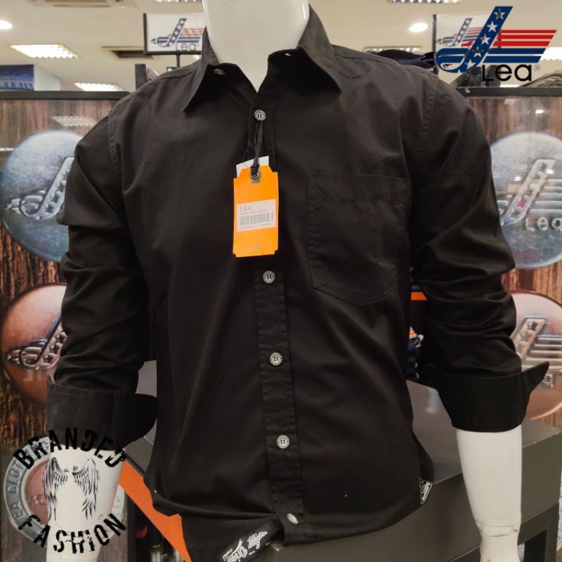 LEA BAJU KEMEJA PRIA LENGAN PANJANG HITAM 202.72.01.01