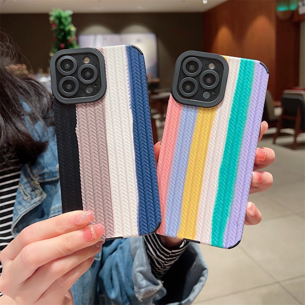Soft Case Warna Permen Pelangi Untuk iPhone 14 13 12 11 Pro Max 14 Plus 7 8 Plus X Xs Max XR