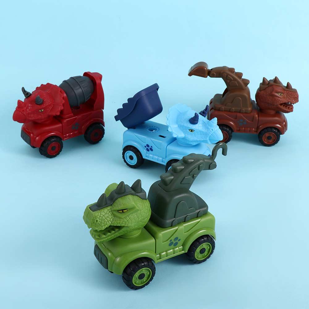 [Elegan] Mainan Kendaraan Teknik Dinosaurus Kreatif Kartun Anak Tyrannosaurus Mixer truck