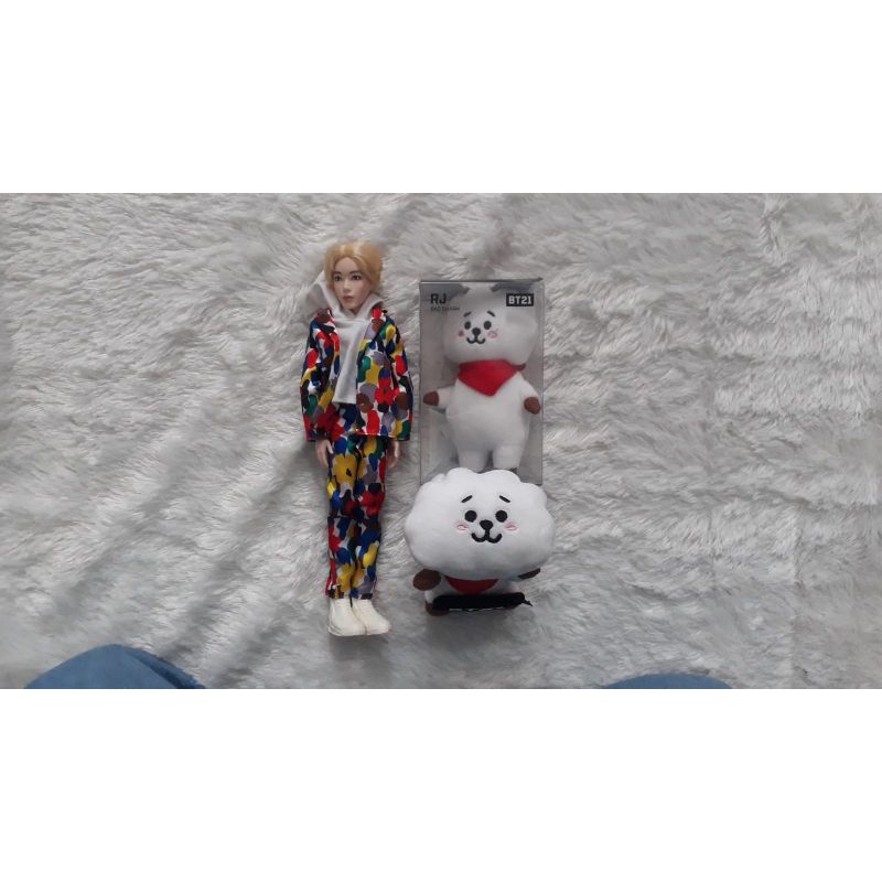 BTS JIN DOLL BT21 RJ BAGCHARM MAGNET LYING
