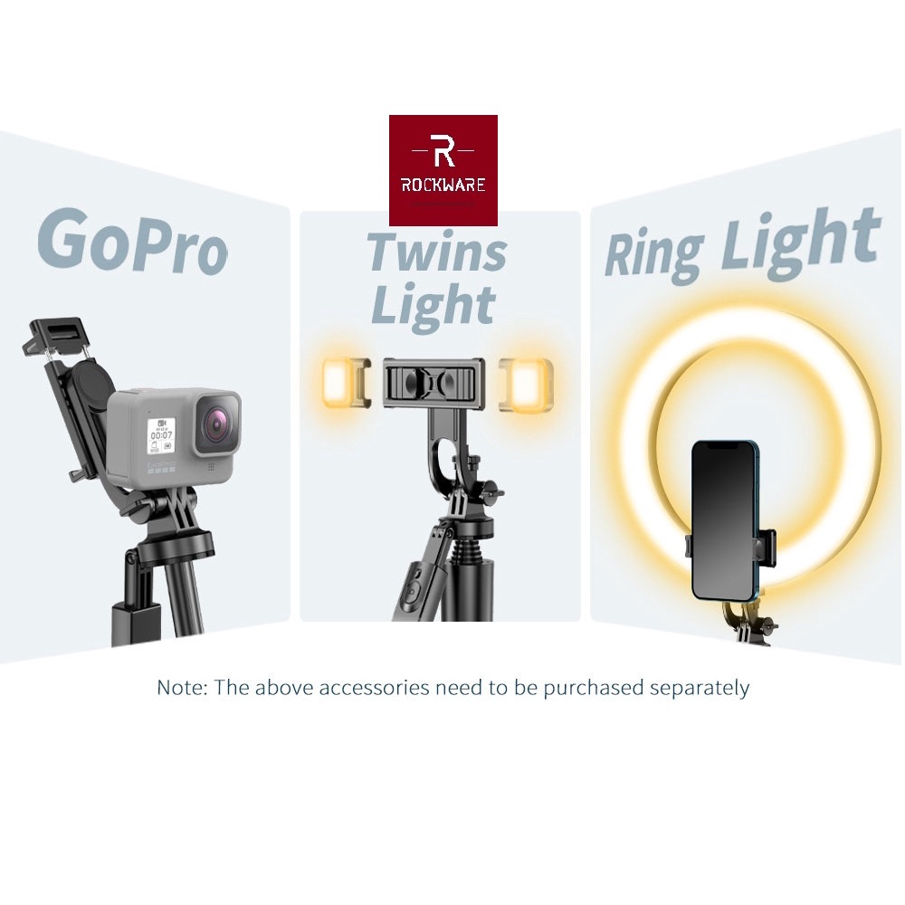 ROCKWARE L16 - Tripod Tongsis Selfie Stick Hand-held Stabilizer