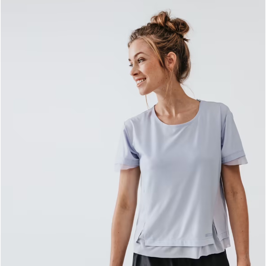 KALENJI Kaos Run Feel Wanita Serap Keringat Dan Mengontrol Bau
