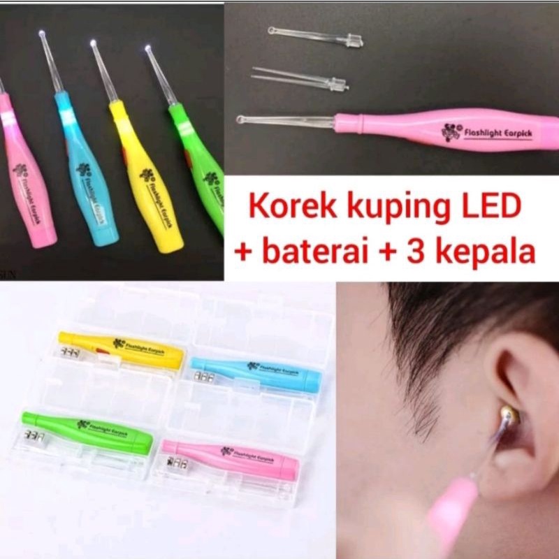 Korek Kuping Lampu LED + Box / Pembersih Telinga Bayi Anak2