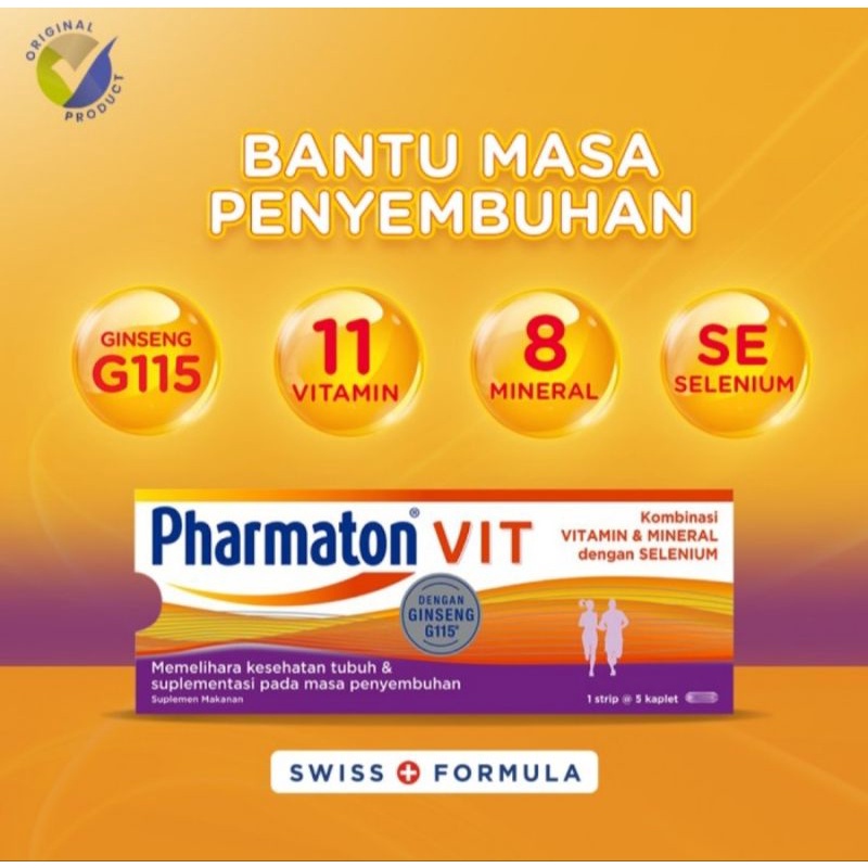 Pharmaton Vit dan Pharmaton Formula Multivitamin (1 strip = 5pcs)