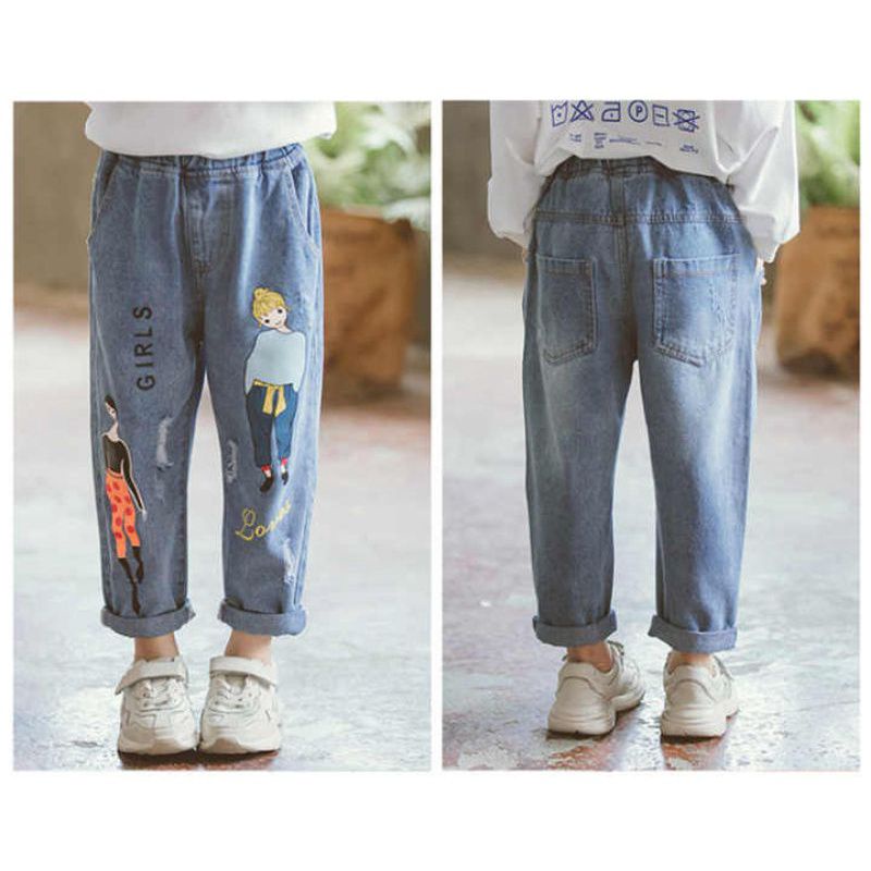 CELANA JEANS PANJANG RIPPED 2 - 13 TAHUN / CELANA SOBEK