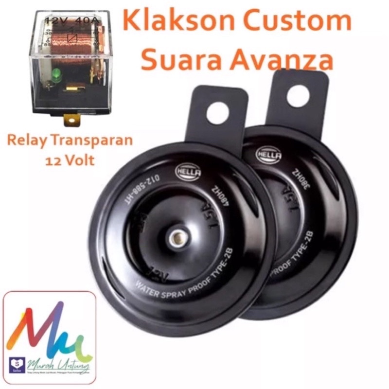 PAKET UPGRADE Klakson Standar 2pcs Plus Relay 12 Volt 80 A