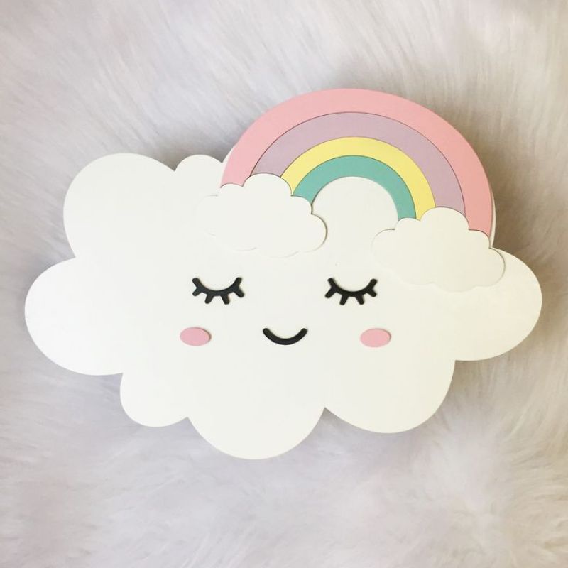 Lampu tidur anak , lampu tidur awan pelangi , home decoration