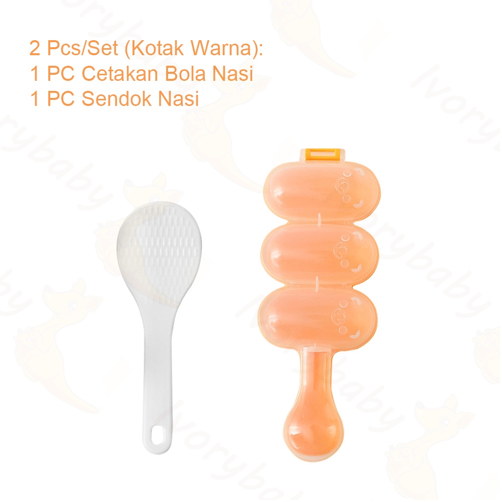 Ivorybaby Cetakan nasi bento bola set Rice mold cetakan nasi Bola nasi shake Rice ball shaker