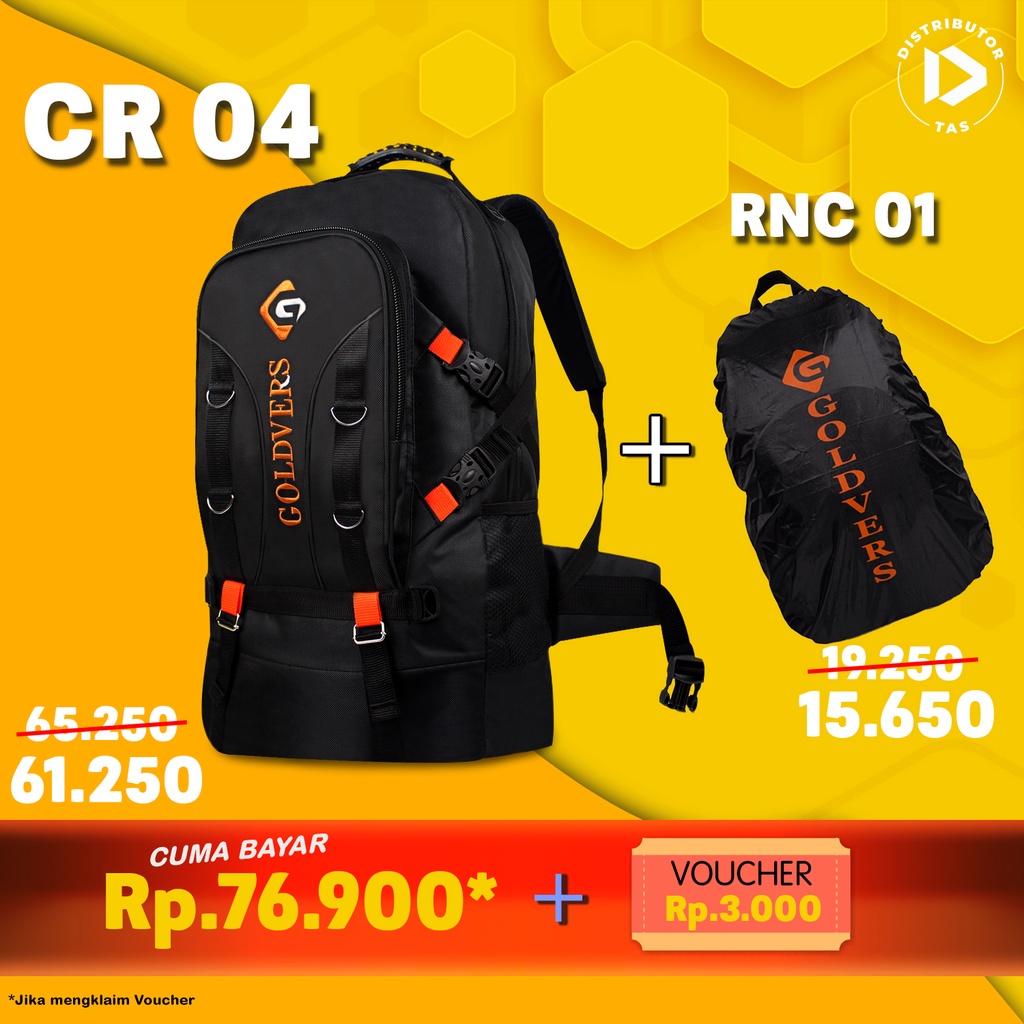 Tas Ransel GOLDVERS Tas Mudik Pria Tas CARRIER SUPER JUMBO Original 60L Ransel Hiking Tas Punggung