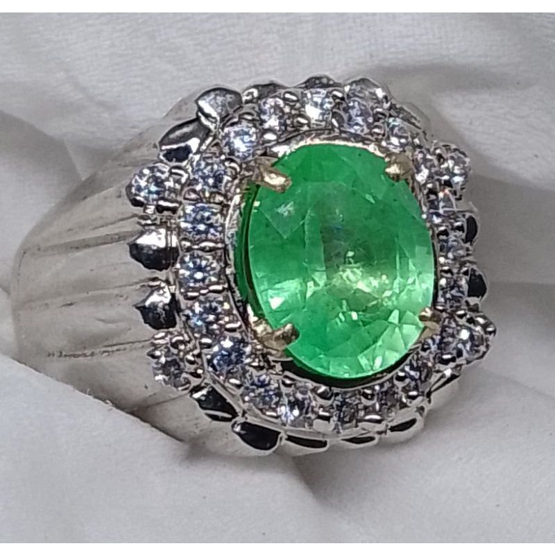 cincin batu permata emerald zamrud catam asli original top quality