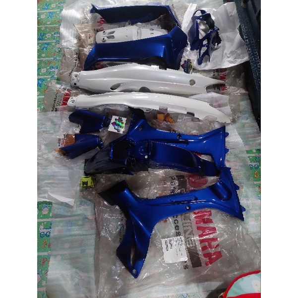 body set fiz r biru putih original set