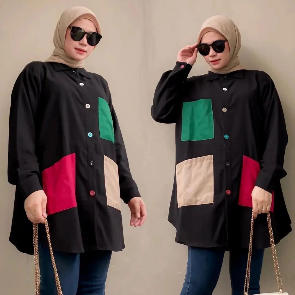 BLOUSE RINDA MC BAHAN CRINKLE AIRFLOW PREMIUM UKURAN M L XL BLOUSE BUSUI WANITA TERBARU KOREAN STYLE ATASAN WANITA LENGAN PANJANG BAJU KEMEJA VIRAL