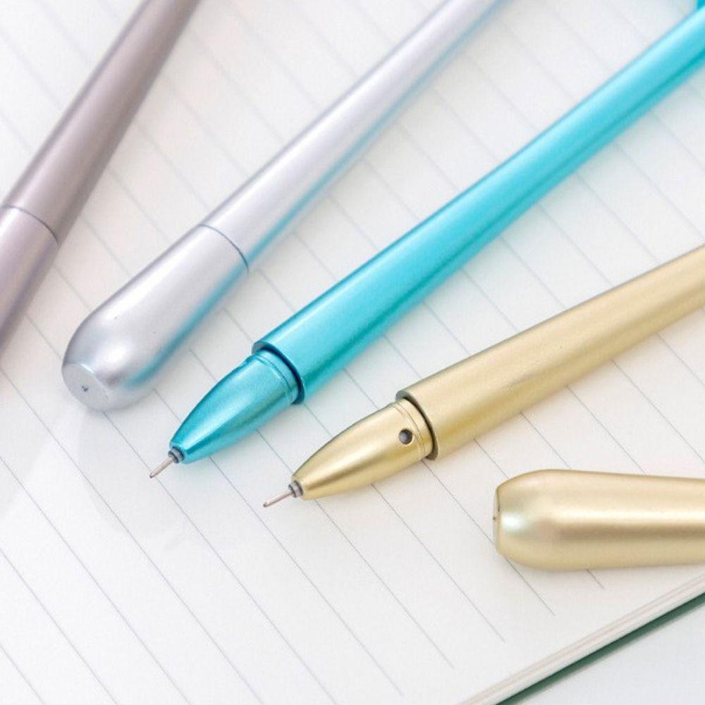 Mxbeauty Palu Pena Netral Tahan Lama Warna Metalik Tinta Biru Perlengkapan Kantor Mengambil Catatan Hadiah Lucu Penandatanganan Pulpen