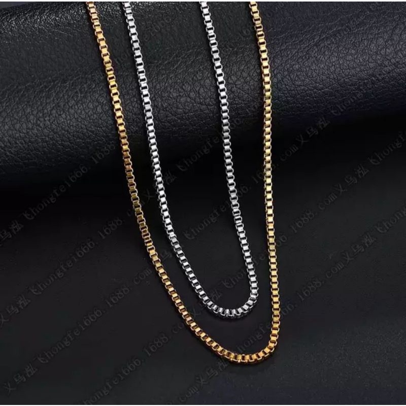 Kalung Titanium Model Italy/ Kalung Titanium anti Karat/ Kalung Premium/Kalung Pria dan Wanita. COD AGAM AKSESORIS