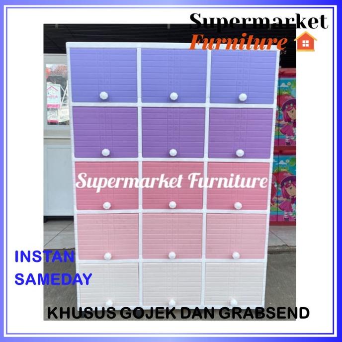 

LEMARI PLASTIK CLUB TRIPLE FLIP 5 susun stock ready
