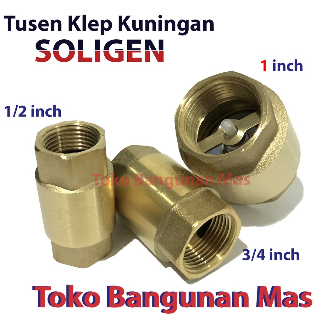 Tusen Klep 1" inch Kuningan SOLIGEN /Tesen klep/Tosen klep Kuningan