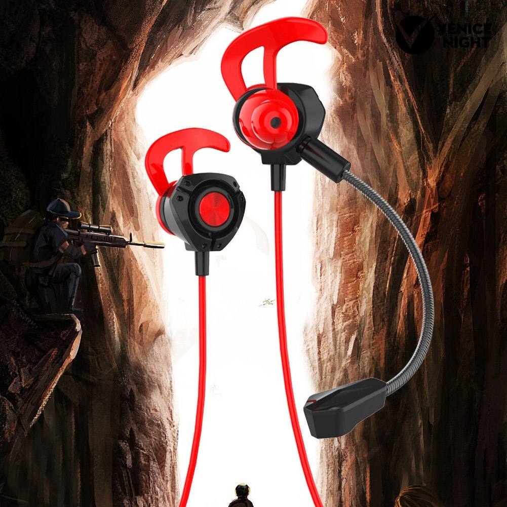 (VNEP) (Berkabel) G22 3.5mm Plug In-ear Gaming Earphone Headphone Dinamis dengan Mikrofon