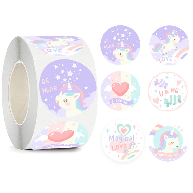 

50pcs Cute Unicorn Seal Sticker Stiker Online Shop Packaging Label Segel
