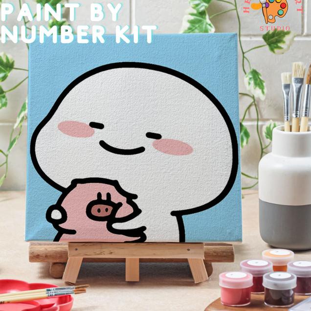 

Paint by number pentol versi 3 canvas 20x20 cm painting kit - pentol11, 15x15cm
