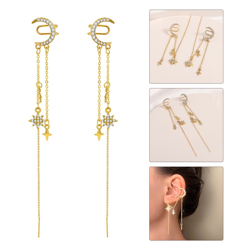 Fancyqube 1 Pc Anting Rantai Rumbai Panjang Multilayer Bentuk Geometris Aksen Mutiara Bahan Zirkon Untuk Wanita