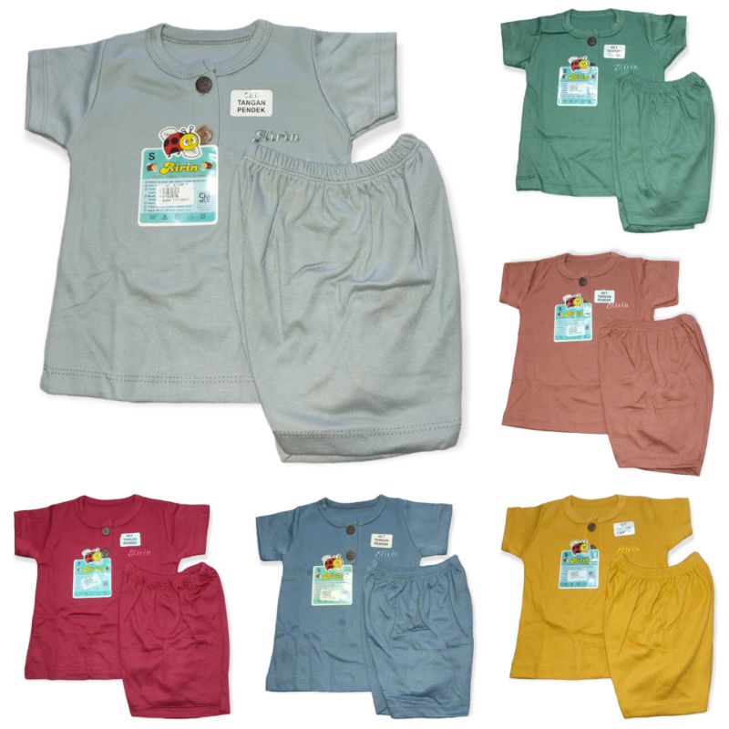 familia | 3/4 Setelan Piyama Airin Baby Polos | Baju Tidur Bayi | Termurah