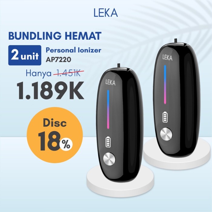 NEW Bundling Hemat 2 Unit LEKA AP7220 Personal Ionizer