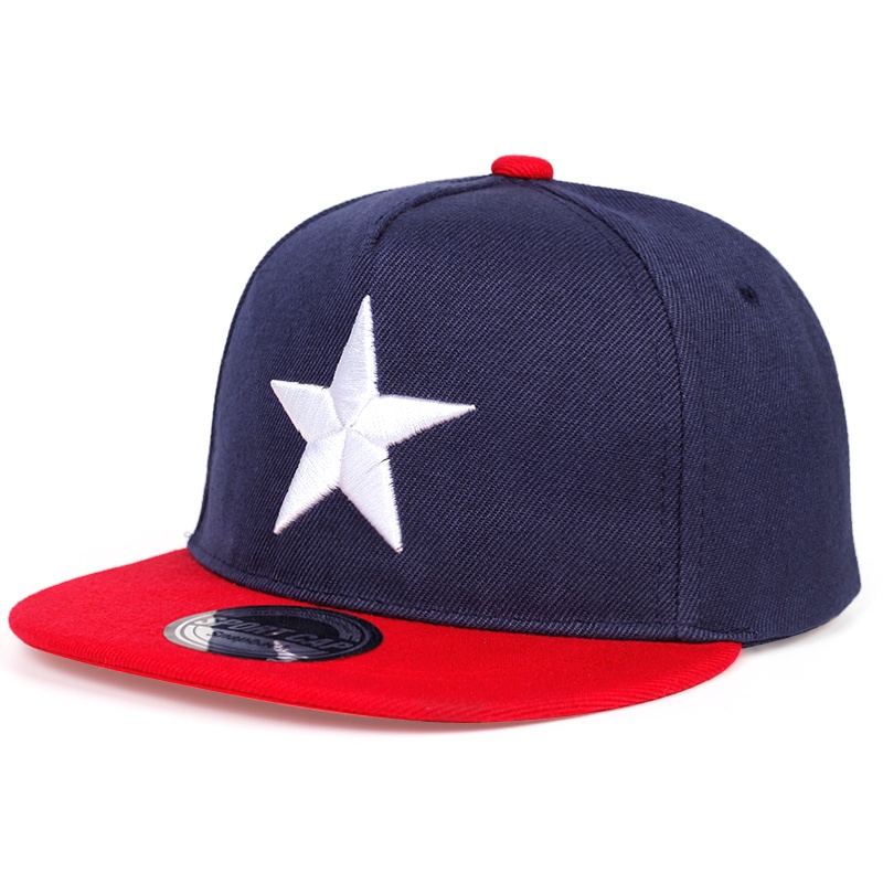 Topi baseball Motif Bordir Bintang Bahan Benang Katun Gaya hip hop Untuk Anak Usia 2-8 Tahun