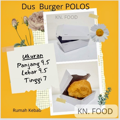

DUS / BOX POLOS UNTUK BURGER , 1 PACK ISI 50 PCS