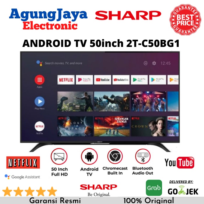 ANDROID TV SHARP 2T-C50BG1i SMART TV SHARP AQUOS TV 50INCH (CILEGON SERANG)