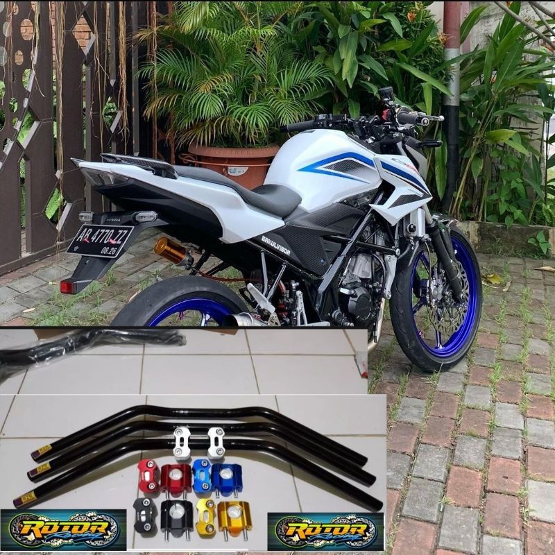 Stang rzr roadrace pnp honda cb 150 r new plus raiser dudukan cnc universal