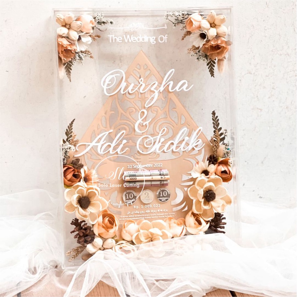 READY BOTANIQUE GUNUNGAN SERIES 25X35cm Mahar Pernikahan  GIFT ANNIVERSARY BIRTHDAY PIGURA ACRYLIC M