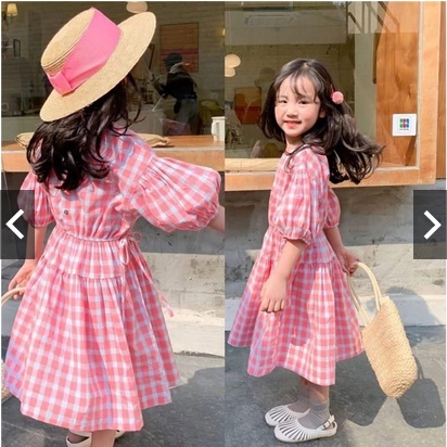 Dress Anak LIVY / Dress Anak Perempuan sabrina motif Kotak - Kotak