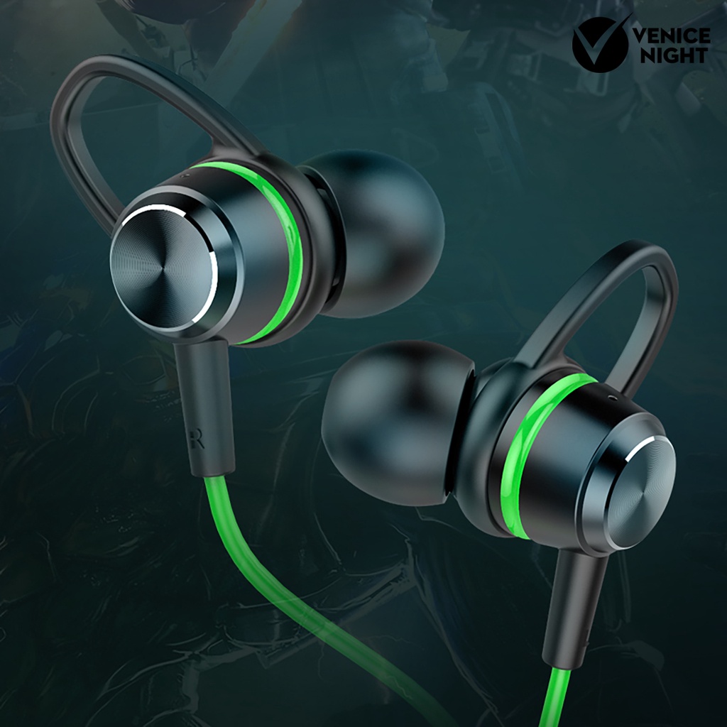 (VNEP) (Berkabel) G26 Earphone High Fidelity Kebisingan Membatalkan Ringan 3.5mm Stereo Olahraga In-ear Gaming Earbud untuk Menelepon