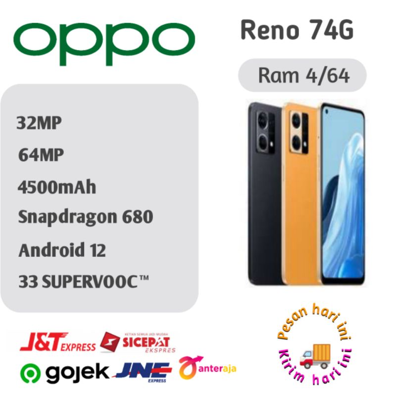 Oppo Reno 74G Ram 8 internal 256GB Garansi Resmi