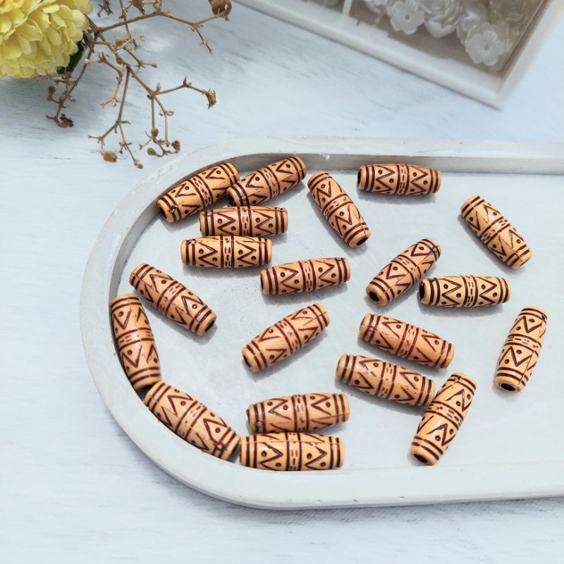 ornamen kayu || manik kayu || bahan gelang kayu || bahan kalung kayu || bahan konektor masker kayu