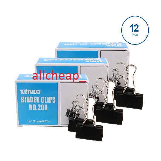 BINDER CLIPS 200 PENJEPIT KERTAS NOTA BUKU 1,5/8&quot; (41MM) JOYKO KENKO