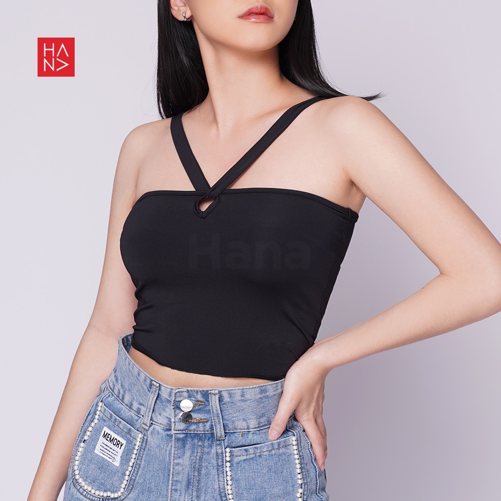 HanaFashion JKT - Bricia V-Neck Crop Tank Top Atasan Wanita  - TT115