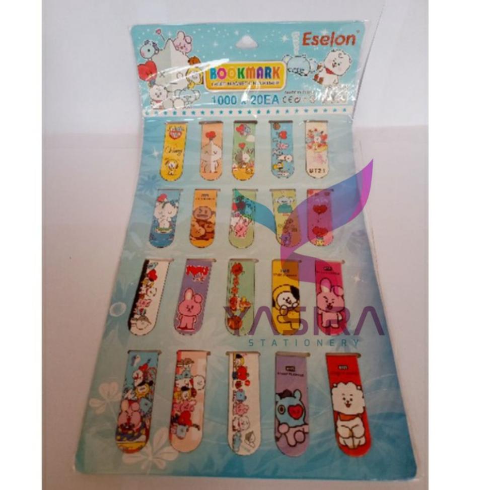 

➫ ( 85 Gram ) SATU RENTENG 20 PCS Pembatas Buku Kertas Magnet Karakter Kartun や