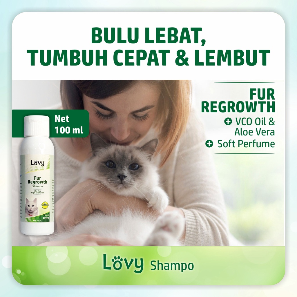 Shampo Kucing untuk bulu rontok Shampo LOVY FUR REGROWTH 100 ML
