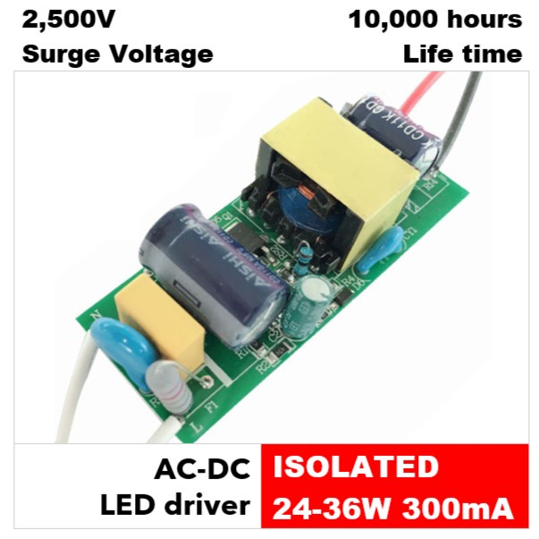 LED driver AC-DC ISOLATED 24W-36W 300 mA seri 24-36 watt HPL 1W 300mA