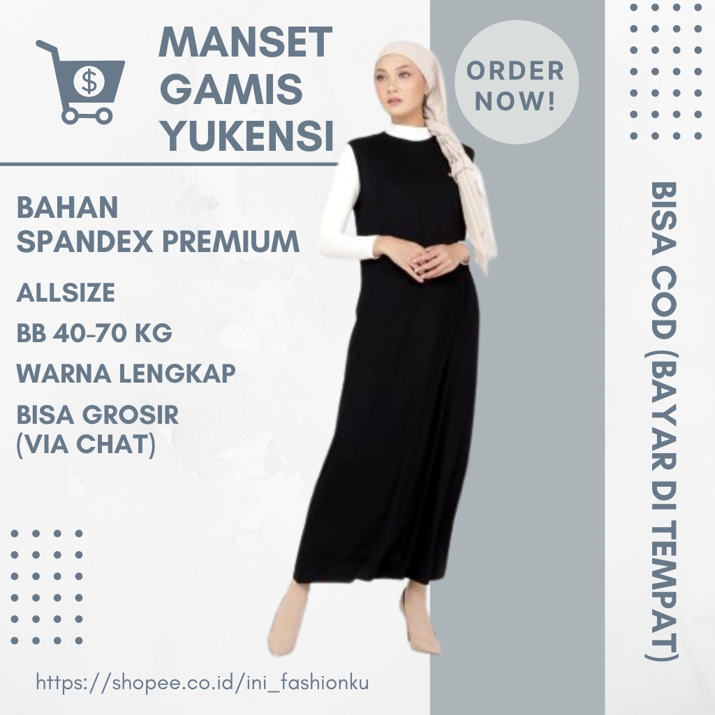 INF SUPER MURAH MANSET GAMIS KUTUNG YUKENSI BAHAN SPANDEX UKURAN ALL SIZE BISA COD