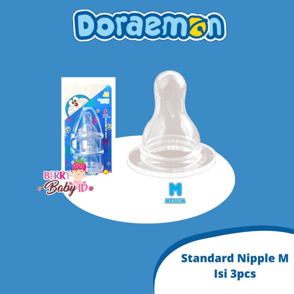 Lusty Bunny Doraemon Silicone Nipple Basic 3 Pc Dot Botol Susu Bayi Berry Mart