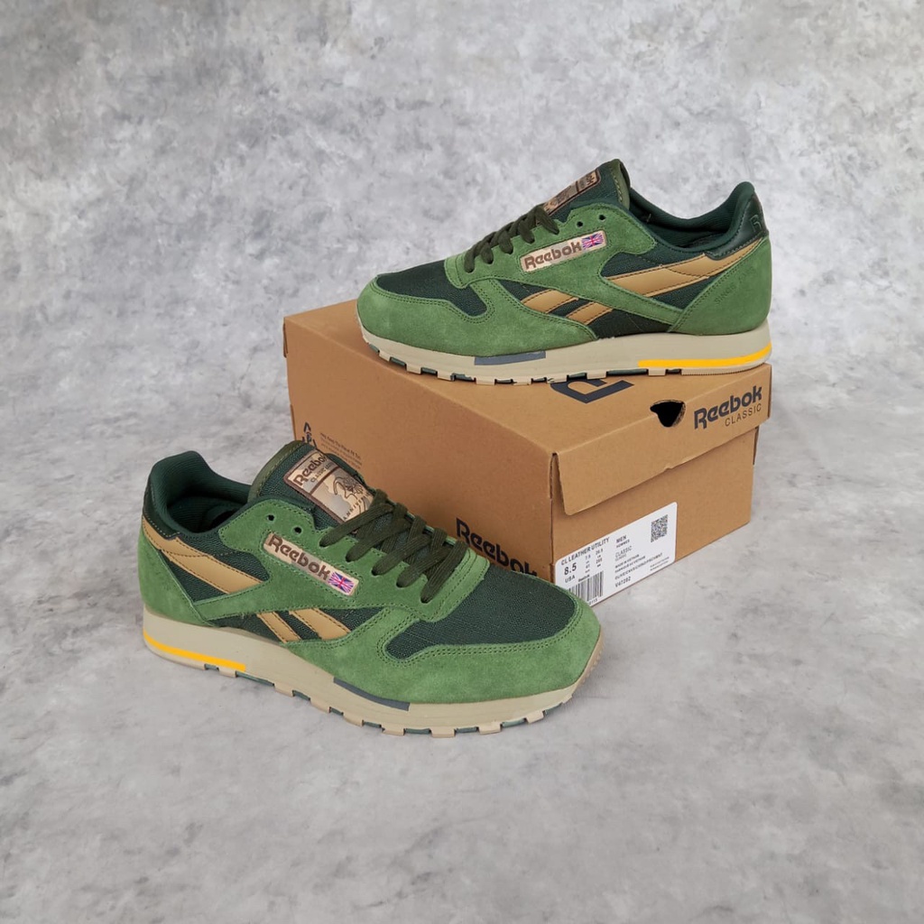 Sepatu Reebok Classic Utility Green Olive Suede - Un Original