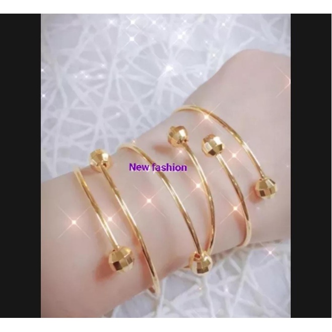 Gelang polos titanium Gold bulat terbaru