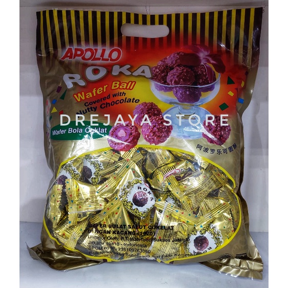 

Wafer Ball/Bola Coklat Kacang Apollo Roka