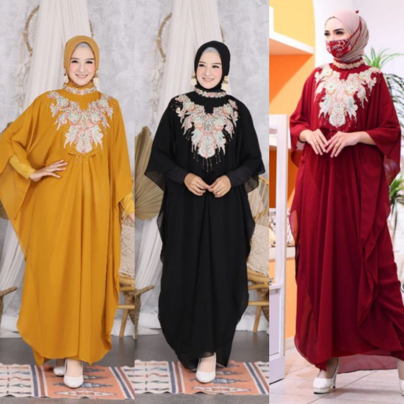 BERKAH BAJU- KAFTAN PAYET MAUDY SUDAH LAPIS FURING/ KAFTAN MAUDY TERSEDIA 10 PILIHAN WARNA/ KAFTAN M