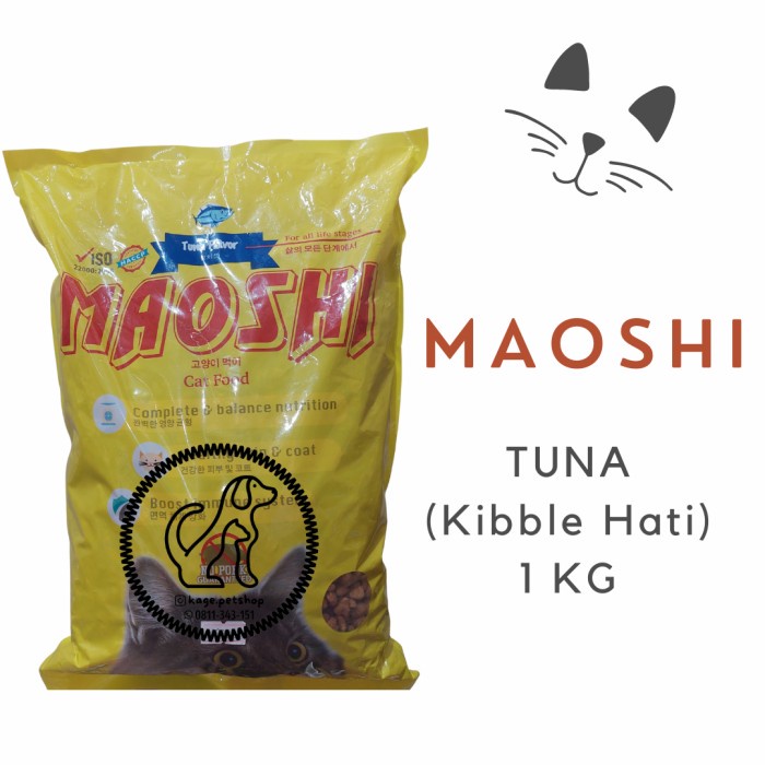 MAOSHI Cat Food Tuna 1Kg - Kibble Hati - Makanan Kucing