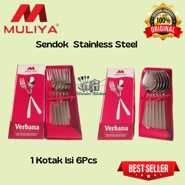 Eat Tools Sendok Dan Garpu Makan Verbana Tebal Kualitas Hotel (6Pcs)