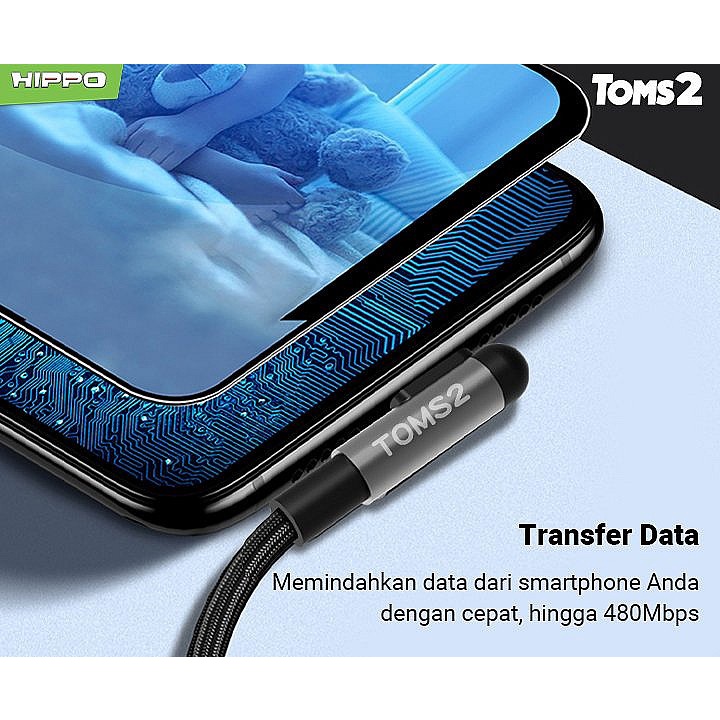 Kabel Data Micro HIPPO TOMS 2 Kabel Gaming Micro USB Fast Charging 3A